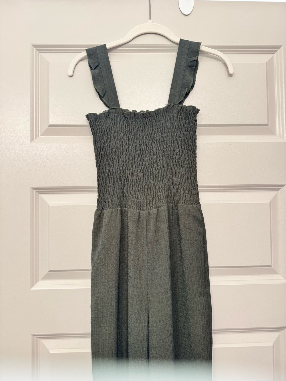 Smocked Olive Green Jumper